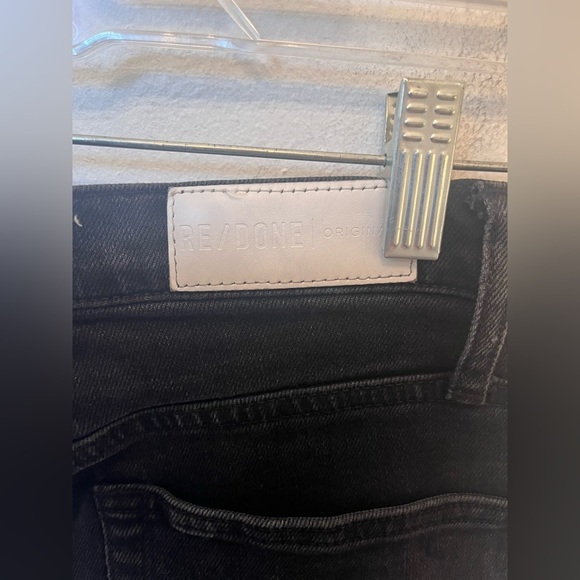 Re/Done Originals Straight Leg Washed Denim Black Size 24 - Picture 4 of 5